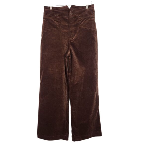 7 FOR ALL MANKIND Pants Womens 4 Dark Brown Wide‎ Leg Corduroy High Rise Cords - Picture 1 of 8